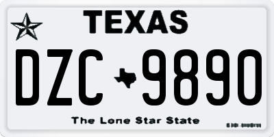 TX license plate DZC9890