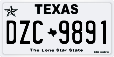 TX license plate DZC9891