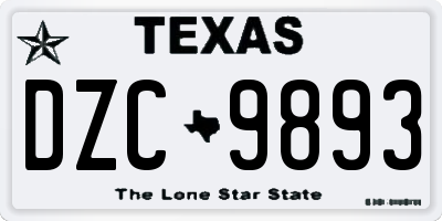 TX license plate DZC9893