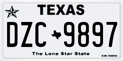 TX license plate DZC9897