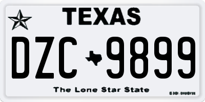 TX license plate DZC9899