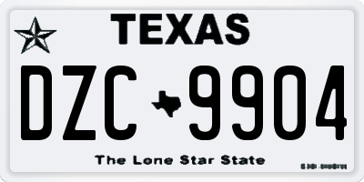 TX license plate DZC9904