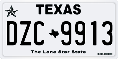 TX license plate DZC9913