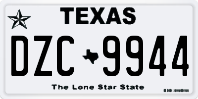 TX license plate DZC9944