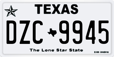 TX license plate DZC9945