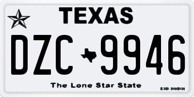 TX license plate DZC9946