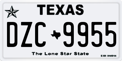 TX license plate DZC9955