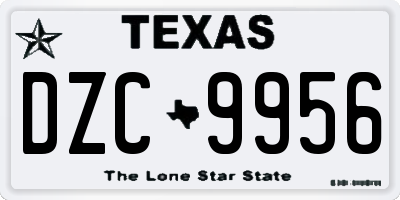 TX license plate DZC9956