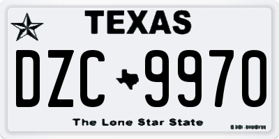 TX license plate DZC9970
