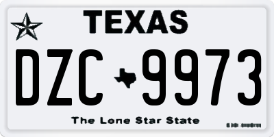 TX license plate DZC9973