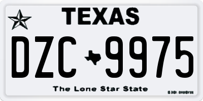 TX license plate DZC9975