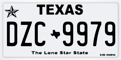 TX license plate DZC9979