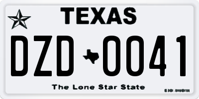 TX license plate DZD0041