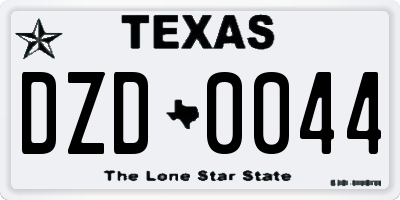 TX license plate DZD0044