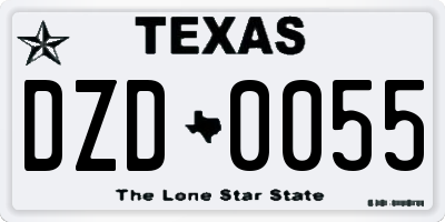 TX license plate DZD0055
