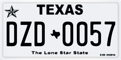 TX license plate DZD0057
