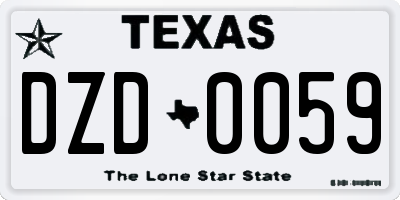TX license plate DZD0059