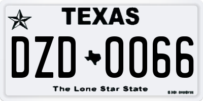 TX license plate DZD0066