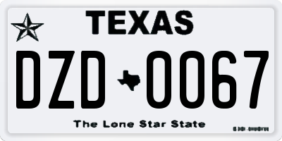 TX license plate DZD0067