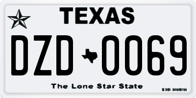 TX license plate DZD0069