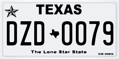 TX license plate DZD0079