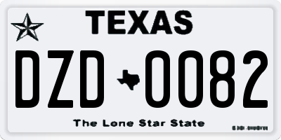 TX license plate DZD0082
