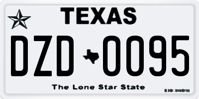 TX license plate DZD0095