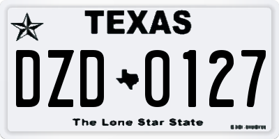 TX license plate DZD0127