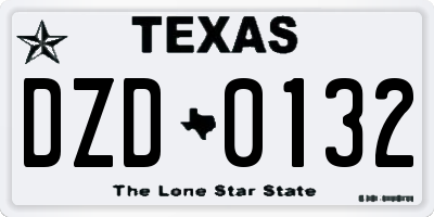TX license plate DZD0132