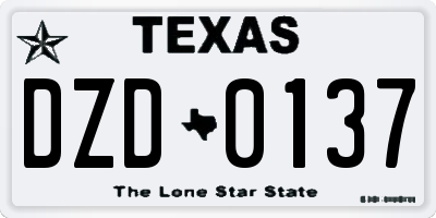 TX license plate DZD0137