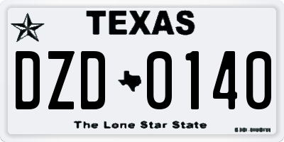 TX license plate DZD0140