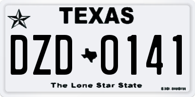 TX license plate DZD0141
