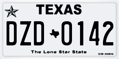 TX license plate DZD0142