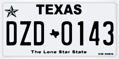 TX license plate DZD0143