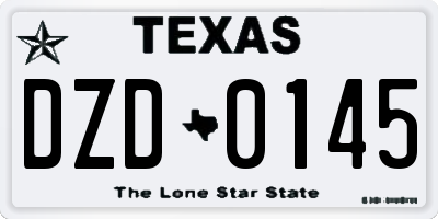 TX license plate DZD0145