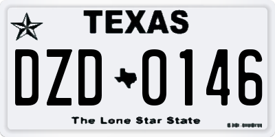 TX license plate DZD0146