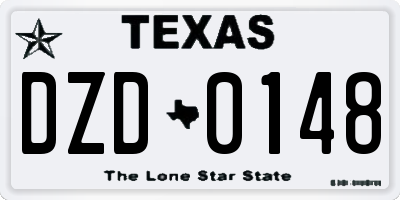 TX license plate DZD0148