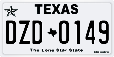 TX license plate DZD0149