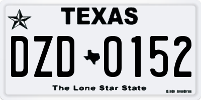 TX license plate DZD0152