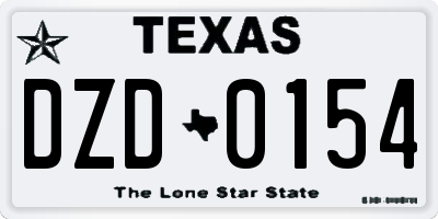 TX license plate DZD0154