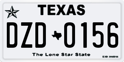 TX license plate DZD0156