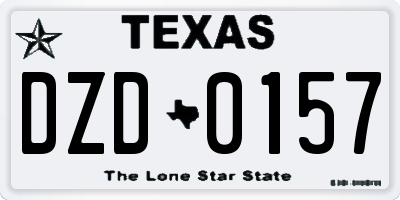 TX license plate DZD0157