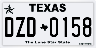 TX license plate DZD0158