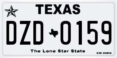 TX license plate DZD0159