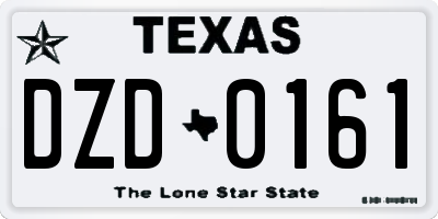 TX license plate DZD0161