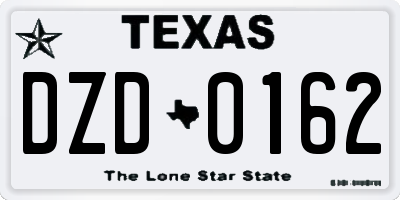 TX license plate DZD0162