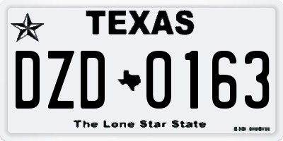 TX license plate DZD0163