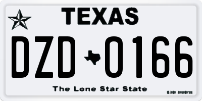 TX license plate DZD0166