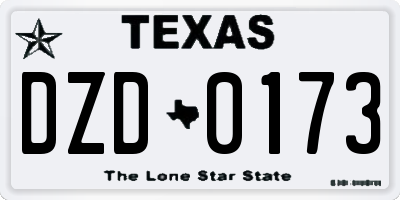 TX license plate DZD0173