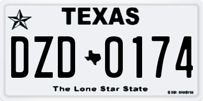 TX license plate DZD0174